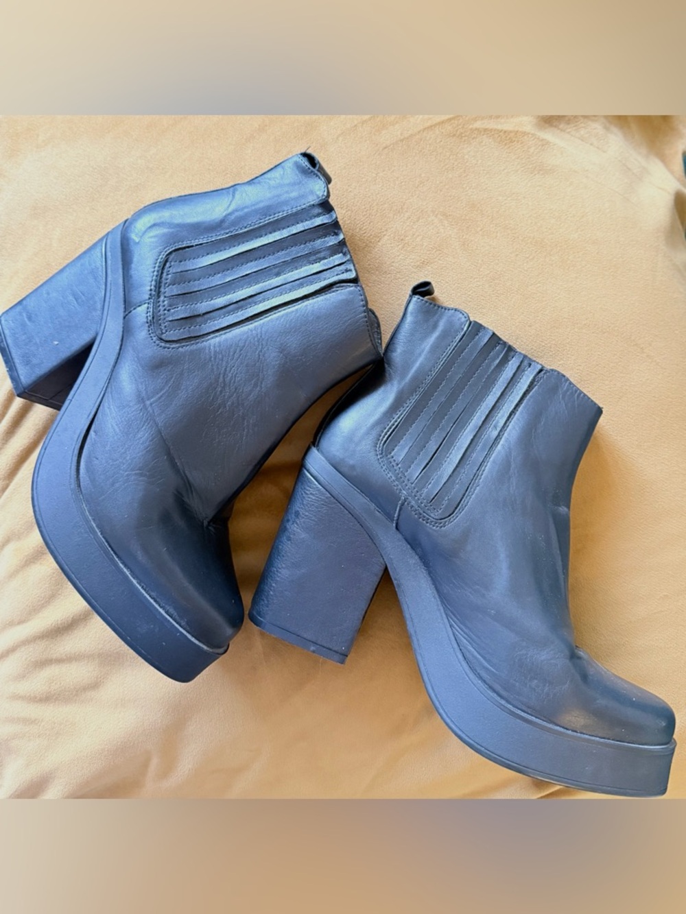 Miista Women’s Black Platform Block Heel Ankle Boots